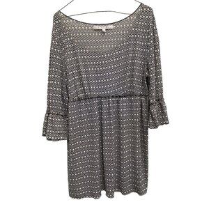 Vintage‎ Studio M Womens Babydoll Tunic Top XL Printed Bell Sleeve BOHO Festival